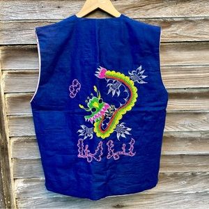 YEAR OF THE DRAGON Traditional Quilted Embroidered Vest